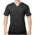 thumbnail image 2 of asjyhkr Gym T Shirts for Men V Neck Short Sleeve Stretchy Quick Drying Summer Basic Solid Tshirts, 2 of 8