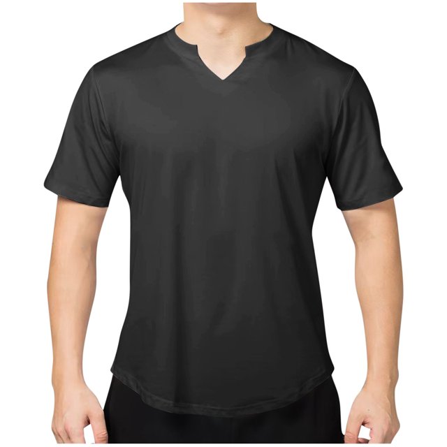cfhntfmh Mens Gym Shirts Summer Basic Solid Color Short Sleeve V Neck Tees Casual Loose Athletic Workout Tops