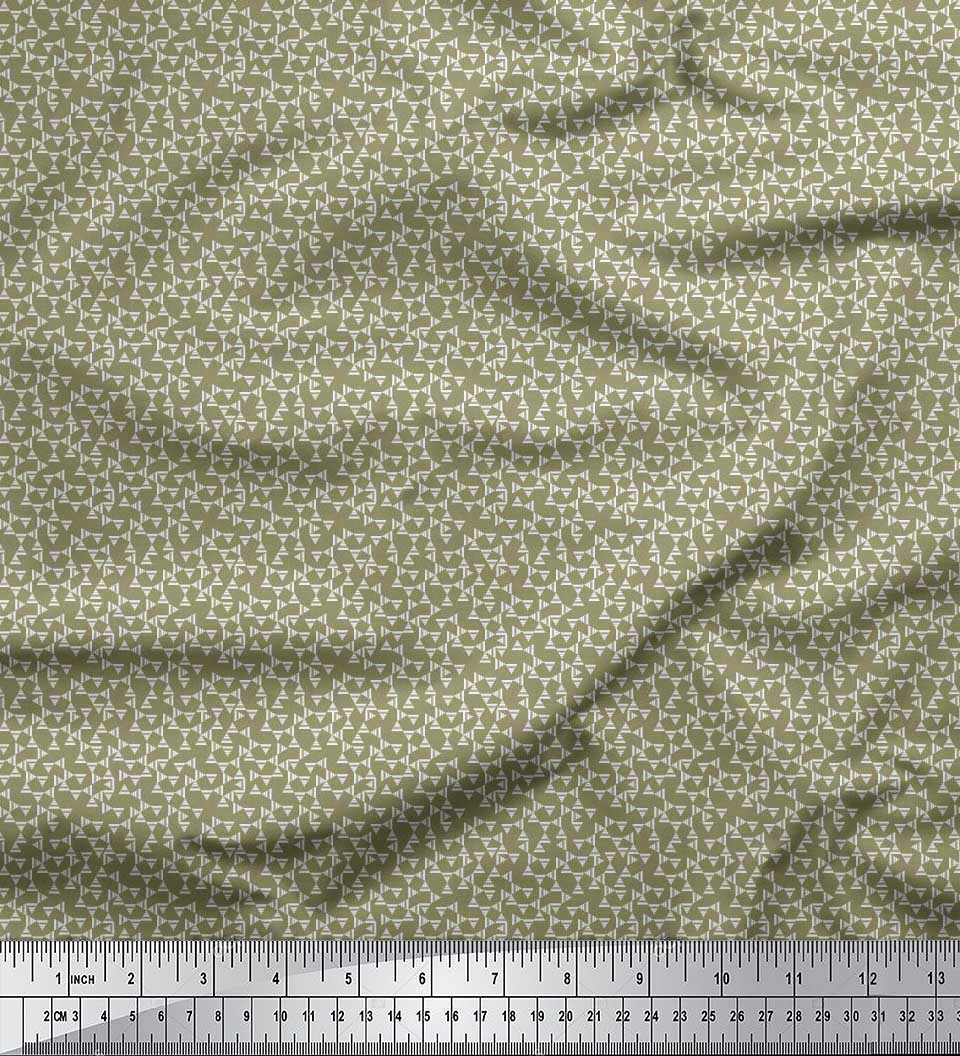 Soimoi Velvet Fabric Triangle Shirting Print Fabric by The Yard 58 Inch Wide