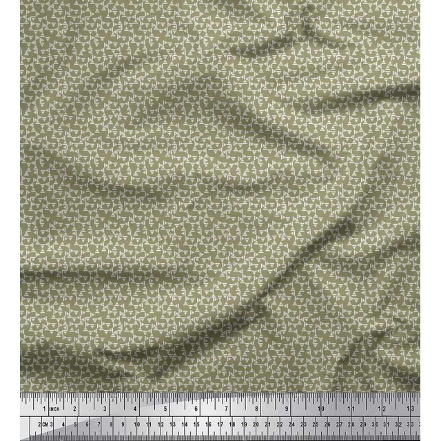 Soimoi Rayon Fabric Triangle Shirting Print Fabric by The Yard 42 Inch Wide