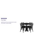 thumbnail image 4 of 36'' Square Black Laminate Table Set with X-Base and 4 Ladder Back Metal Chairs - Black Vinyl Seat, 4 of 4