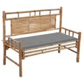 thumbnail image 1 of vidaXL Garden Bench with Cushion 120 cm Bamboo, 1 of 5