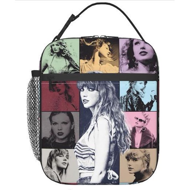 Sac à lunch Portable Sac Fourre-Tout par Luniquz Présentant un design collage avec Divers portraits Artistiques. Fait de Tissu oxford à Haute Densité et de Papier D\'aluminium Épais pour l'Isolation, Il Garde les Aliments au Frais Ou au Chaud. le Sac Est Imperméable, Anti-Humidité, Résistant à l'Usure, Léger et Facile à Nettoyer. Comprend une Poche Latérale en Maille et une Poignée Robuste. Convient au Travail, à l'École, aux Pique-Niques et aux Activités de Plein Air. Dimensions : 25 x 19 x 10 cm.