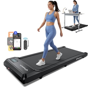 Pad de marche, tapis sous le bureau, Portable Mini Tapis pour maison, sans couture monobloc, 265LBS Walkpad avec télécommande, APP, LED Affichage