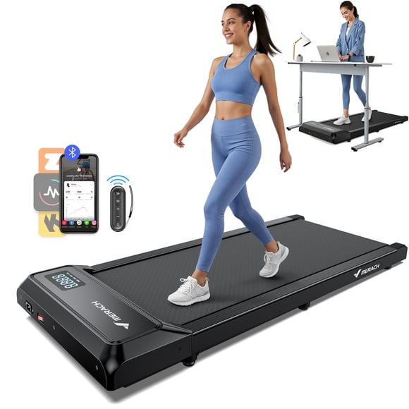 Walking Pad, Under Desk Treadmill, Portable Mini Treadmills for Home, Seamless One-Piece Molding Design, 265LBS Walkpad with Remote Control, APP, LED Display