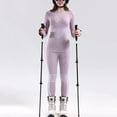 thumbnail image 3 of Women's Thermal Underwear， Breathable & Moisture-Wicking， High-Compression Base Layer Set for Skiing， Hiking， Running， Cold Weather， Solid Color, 3 of 7
