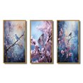 thumbnail image 2 of Designart "Pointillism Art of Enchanted Winter Frost II" Animals Framed Wall Art Set Of 3 - Multi-Color Forest Winter Frame Gallery Set For Office Decor, 2 of 6