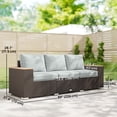 thumbnail image 3 of Outsunny Canapé d'Extérieur 3 Places avec Coussins, Sofa d'Extérieur, Gris, 3 of 10
