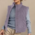 thumbnail image 1 of Women's Casual Solid Color Lapel Hooded Sleeveless Jacket with Elastic Hem for Spring and Summer, 1 of 8