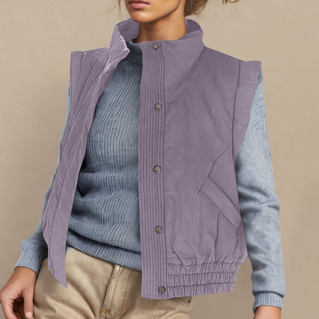 Women's Casual Solid Color Lapel Hooded Sleeveless Jacket with Elastic Hem for Spring and Summer