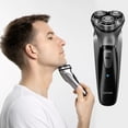 thumbnail image 3 of AMERTEER Rasoirs Électriques pour Hommes Rasoir Humide/sec Rechargeable Rotatif Sans Fil Chargement USB Étanche Hommes Rotatif Électrique avec Tondeuse Escamotable, 3 of 4