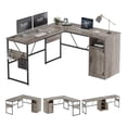 thumbnail image 2 of Bestier Reversible 60 inches L Shaped Computer Desk with Storage Cabinet Office Desk for 2 Person, 2 of 7