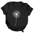 thumbnail image 1 of T-shirts pour Femmes Manches Courtes Imprimé Tee Ample Col Rond Blouse Tops d'Été pour Femmes Noir TTG, 1 of 5
