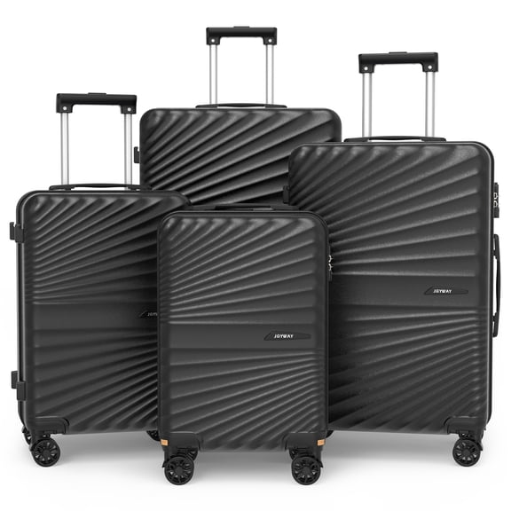 Joyway Ensemble de 4 Valises Rigides avec Roulettes Multidirectionnelles et Serrure TSA, Bagage Cabine Léger Idéal pour l'École, les Voyages et les Fins de Semaine (Noir)