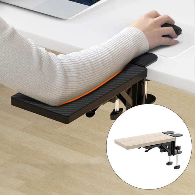Langgg Wood Computer Arm Rest for Desk Folding Computer Desk Extender for Desk Light Khaki