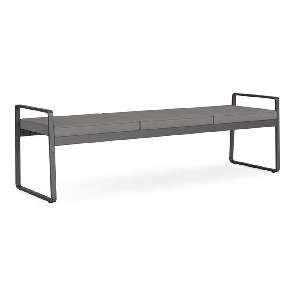 Gansett Reception Waiting Room 3-Seat Bench / Charcoal Steel / Light Gray
