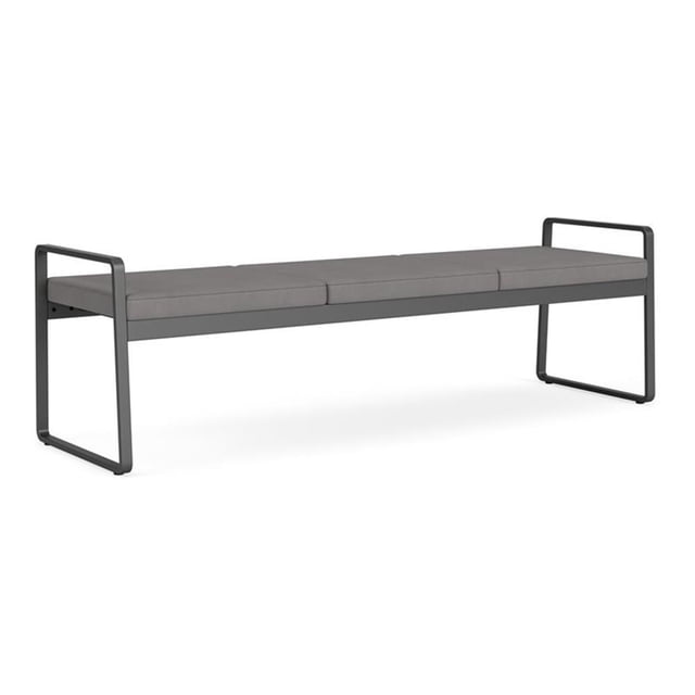 Gansett Reception Waiting Room 3-Seat Bench / Charcoal Steel / Light Gray