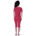 thumbnail image 2 of Moomaya Ensemble de Nuit Uni pour Femmes avec Capri en Coton Tenue de Nuit 2 Pcs Chemises de Nuit-7gx, 2 of 6