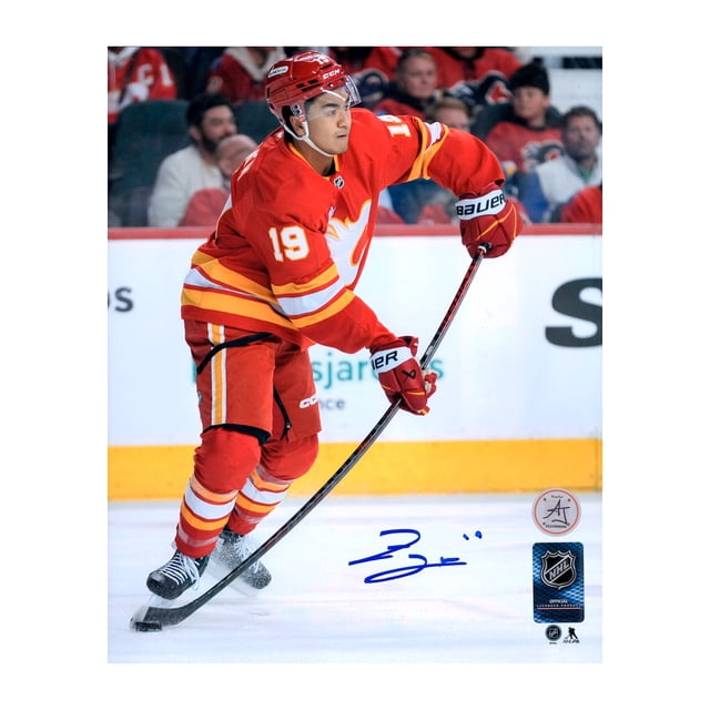 Zayne Parekh Autographed Calgary Flames Shooting 8x10 Photo