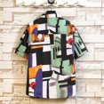 thumbnail image 4 of EQWLJWE Chemise d'Été pour Homme Chemise d'Été Vintage Imprimée Chemise à Manches Courtes pour Homme Chemise à Col Cubain Motif Style Hawaïen Blouse à Manches Courtes à Col Rabattu & Chemise Hauts à Manches Courtes pour Homme, 4 of 4
