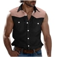 thumbnail image 3 of Sentmoon Workout Tank Tops for Men Summer Sleeveless Lapel Muscle Shirts for Men Color Block with Pockets Relaxed Fit Oversized Athletic Gym Clothes Vacation for Summer Beach Days XXXL, 3 of 6