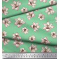 thumbnail image 2 of Soimoi Green Poly Georgette Fabric Lilies Floral Printed Fabric 1 Yard 42 Inch Wide, 2 of 3