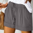 thumbnail image 3 of Dvprdro Women's Plus Size Shorts Summer Casual Loose Solid Elastic Waist Drawstring Shorts with Pockets, 3 of 5