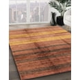 thumbnail image 2 of Ahgly Company Tapis d'Intérieur Carrés Abstraits Orange Tapis de Zone Abstraits, 6 Pieds Carré, 2 of 6