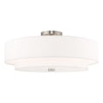 thumbnail image 1 of Bowery Hill 9.5" 5-Light Metal & Fabric Semi Flush in Brushed Nickel, 1 of 9