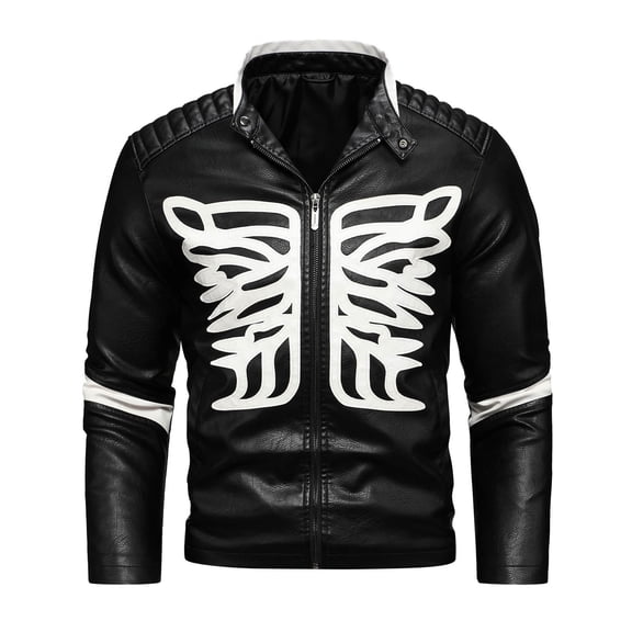 Men's Motorcycle Jacket, Vintage Washed PU Leather Biker Jacket With Turn-Down Collar, Long Sleeve Men’s Coat For Casual Outdoor Wear
