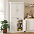 thumbnail image 2 of HOMCOM 71" Freestanding Kitchen Pantry with 4 Doors and 2 Large Cabinets, 2 of 10