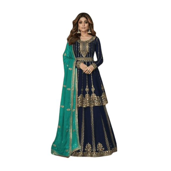 Custom Made Women Designer White Sharara Kurta Beautiful Salwar Kameez Dupatta Stitched Suit