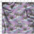 thumbnail image 4 of Soimoi Purple Cotton Poplin Fabric Animals & Pine Tree Decor Fabric Printed Yard 42 Inch Wide, 4 of 5