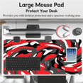 thumbnail image 3 of Fluid Pattern Desk Mat Marbled Design Desk Pad,Gaming Mouse Pad with Seamed Edges,Waterproof Large Mouse Pad,Non-Slip Rubber Base XL Gaming Mousepad,31.5x11.8 in Computer Mat Keyboard Pad Red-Black, 3 of 6