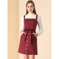 thumbnail image 4 of INSPIRE CHIC Women's Classic Adjustable Strap A-Line Overall Denim Dress, 4 of 6