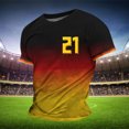 thumbnail image 2 of LUOGENLI T-shirts pour Homme pour Hommes Masculin Allemagne Athlète Numéro Imprimé Manche Courte Col Rond T-Shirt Floral Mode Chandail de Base Hauts T-shirts pour Homme T-Shirt Graphique Drôle St. Patrick Orange TTG, 2 of 4