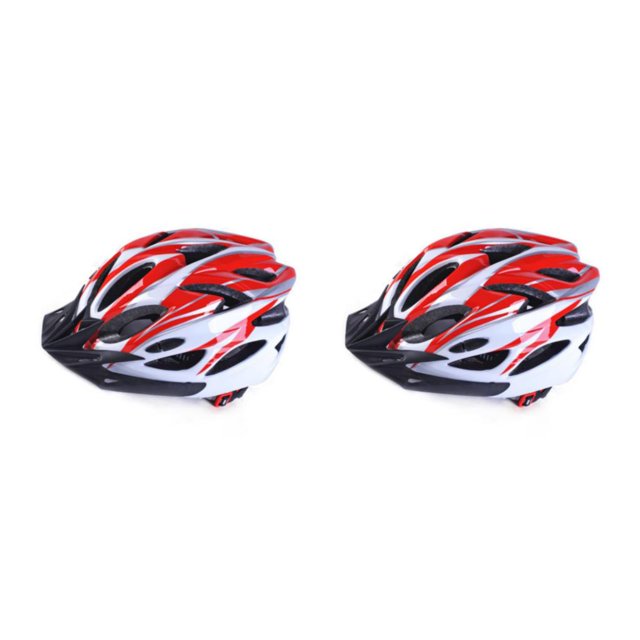 Baohd Vélo Ajustable pour Hommes - Résistance aux Impacts Texture Douce Sécurité PC Léger Taille Ajustable Maille Ajourée Rouge Blanc 2 Ensembles