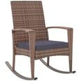 thumbnail image 1 of Outsunny Outdoor PE Rattan Rocking Chair with Cushion Dark Blue, 1 of 10