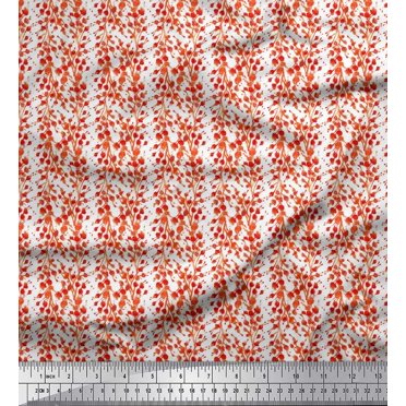 Soimoi Poly Georgette Fabric Flower Watercolor Printed Fabric 1 Yard 42 Inch Wide