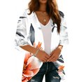 thumbnail image 3 of RXMEKW Chemise de Plage Décontractée à Manches 3/4 pour Femmes en Polyester, Cardigan de Plage pour le Printemps, Haut à Col Rond, 3 of 7