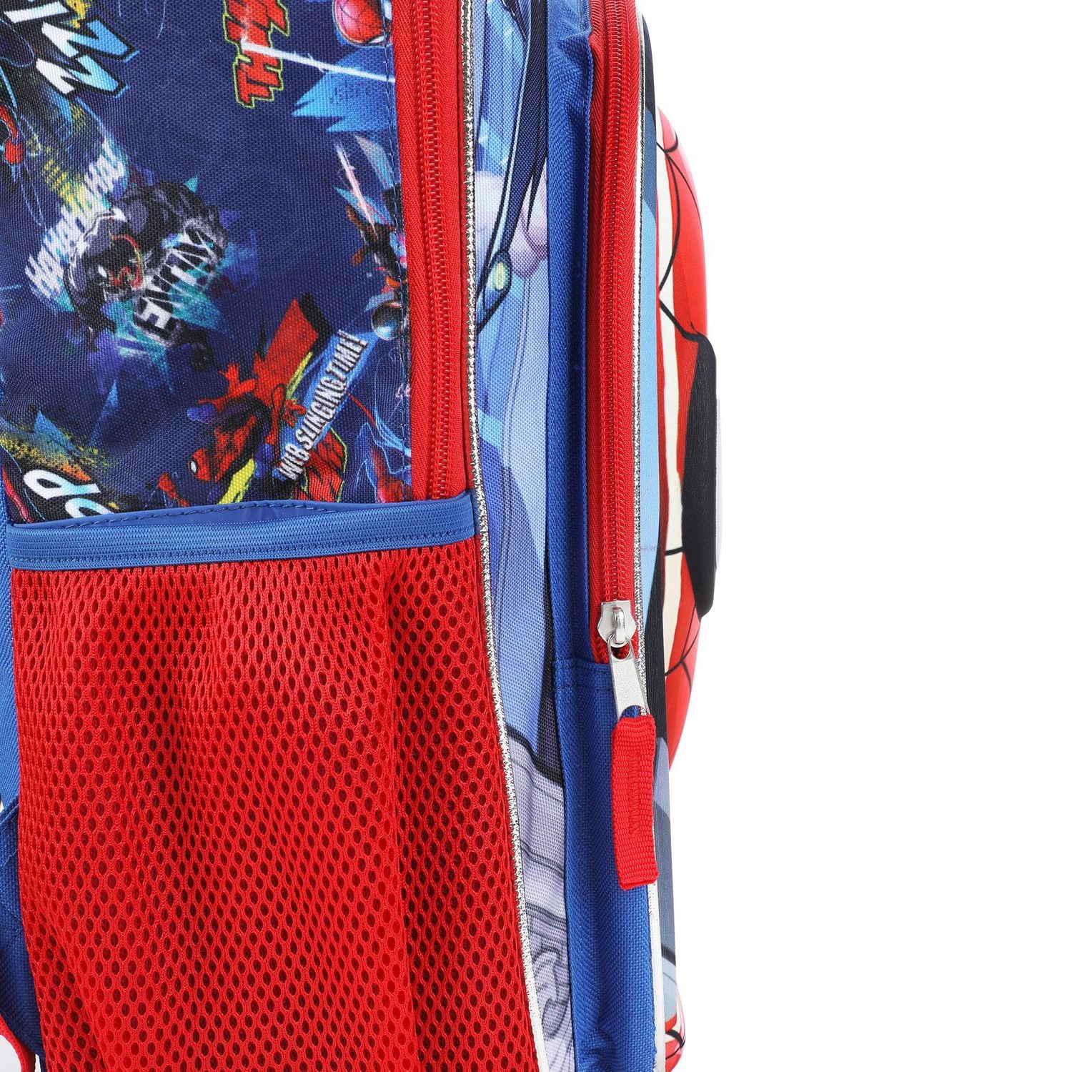 Marvel Spiderman Light-Up Eyes and 3D Molded Front Pocket 17” featuring Spider-Man, Miles Morales, Green Goblin, Venom
