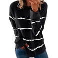 thumbnail image 1 of hoksml Vêtements d'Automne Mode Femme T-Shirt à Col Rond à Manches Longues d'Été Imprimé Décontracté Ample Blouse Chandail Hauts Liquidation, 1 of 6