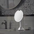 thumbnail image 2 of Simplehuman 8" Round Sensor Makeup Mirror with Touch-Control Dual Light Settings, 5x Magnification, Rechargeable and Cordless, Brushed Stainless Steel, 2 of 10