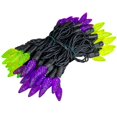 thumbnail image 4 of Novelty Lights 70 LED C6 Outdoor Halloween String Lights, Purple & Lime, 4 of 6