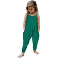 thumbnail image 2 of Girls Overall Sleeveless Rompers for Girls Spaghetti Strap Overalls with Side Pockets Kids Clothes Girls Size 2T, 2 of 4