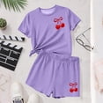 thumbnail image 4 of Robe d'Été avec Manches Ensemble de Loisirs d'Été pour Enfants Col Rond Manches Courtes Haut et Shorts Ensemble Deux Pièces Mignon Ensemble d'Été, 4 of 6