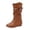 Yellow, variant on LOVZFMLL Boots for Women Mid Calf Chelsea Boots Round Toe Slip Resistant Flat Heel Height Increase Casual Fall Winter Shoes
