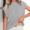 thumbnail image 4 of Womens Mock Neck Sleeveless Sweater Vest - Lightweight Ribbed Knit, Casual Summer Short Cap Sleeve Pullover Tank Tops - Versatile for Daily & Work Occasions, 4 of 6