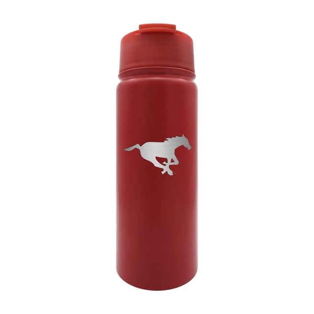 Officiellement Licencié CFL 18OZ Exécutif WATER BOTTLE CALGARY STAMPEDERS en Acier Inoxydable Rouge avec un logo Cheval Courant Argenté, Doté d'Une Isolation sous Vide à Double Paroi pour Garder les Boissons Chaudes pendant 8 Heures Ou Froides pendant 24 Heures, d'Un Couvercle Résistant aux Déversements, et d'Un Grand Ouverture Adapté aux Glaçons et au Nettoyage Facile.