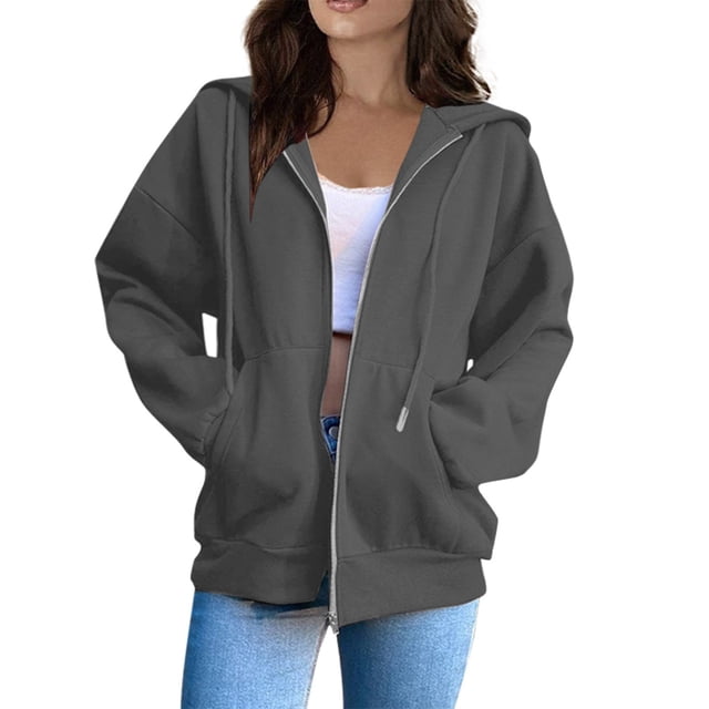 Chandail à Capuchon pour Femmes, Sweat à Capuche à Fermeture à Glissière devant, Sweat à Capuche Ample et à la Mode, Robe Légère pour Femmes, Veste à Capuche Zippée pour Femmes